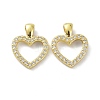 Brass Cubic Zirconia Pendants KK-B047-41G-2