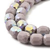 Frosted Imitation Jade Glass Beads Strands GLAA-P058-08A-07-3