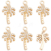 10Pcs Brass Micro Pave Cubic Zirconia Pendants KK-BBC0028-15-7