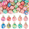 40Pcs 10 Colos Handmade Polymer Clay Pendants CLAY-TA0001-95-1