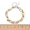 8MM Duo Tone 304 Stainless Oval Link Chain Bracelets SA-CBA725A-27GP-5