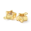 Eco-Friendly Brass Micro Pave Clear Cubic Zirconia Links Connectors ZIRC-C022-06G-3