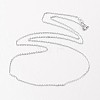 Electroplated Rhodium Plated Sterling Silver Cable Chain Necklaces X-NJEW-N0048-39-18-2