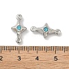 304 Stainless Steel Aquamarine Rhinestone Connector Charms STAS-L308-03A-P-3