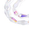 AB Color Plated Transparent Glass Teardrop Beads Strands LS-EGLA-T029-08A-3