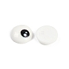 White and Black Flat Round Cartoon Resin Cabochons CRES-Q009-01G-3