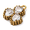 Ion Plating(IP) 304 Stainless Steel Cubic Zirconia Pendants STAS-R141-05G-03-2