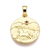 Brass Micro Pave Cubic Zirconia Pendants KK-T070-37G-1