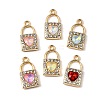 UV Plating Alloy Glass Pendants FIND-K032-30G-1