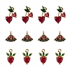 6Pcs Brass Micro Pave Colorful Cubic Zirconia Pendants KK-LS0001-39-2