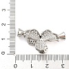 Brass Micro Pave Clear Cubic Zirconia Fold Over Clasps KK-A191-03P-3