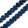 Electroplated Natural Lava Rock Beads Strands G-K388-04A-06-3