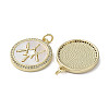 Brass Micro Pave Cubic Zirconia Pendants KK-G485-17F-G-2