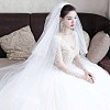 Long Mesh Tulle Bridal Veils with Combs HULI-PW0002-023A-02-1