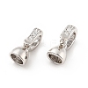 Brass Micro Pave Clear Cubic Zirconia Fold Over Clasps KK-G425-03P-1
