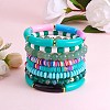 8Pcs 6 Style Synthetic Imperial Jasper & GLass Beaded Stretch Bracelets Set BJEW-SW00086-05-4
