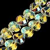 Electroplate Transparent Glass Beads Strands EGLA-B012-AB02-2