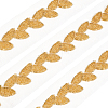 Fingerinspire Leaf Pattern Bugle Bead Beaded Trim Banding OCOR-FG0001-33-1