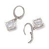 Rhombus Clear Cubic Zirconia with 304 Stainless Steel Hoop Earrings for Women EJEW-JE05992-4