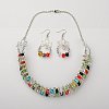 Handmade Glass Jewelry Sets: Necklaces & Earrings SJEW-JS00702-08-1