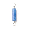 Dyed & Heated Natural Blue Aventurine Connector Charms PALLOY-JF01574-12-3