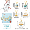 Space Theme Cat Alloy Enamel Pendant Stitch Markers HJEW-AB00519-2