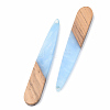 Opaque Resin & Walnut Wood Pendants RESI-S389-039A-C-3