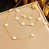 Stainless Steel & Natural Shell Chain Necklace & Bracelet & Stud Earring FS-WG047CA-06-1