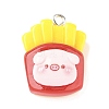 Cute Pig Theme Opaque Resin Pendants RESI-V005-007C-1