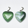 Natural Banded Agate/Striped Agate Pendants X-G-T122-24C-2