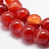 Natural Striped Agate/Banded Agate Bead Strands G-K166-13-12mm-08-3