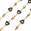 Brass Heart Link Chains KK-D368-03G-A-1