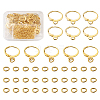 Brass Huggie Hoop Earring Findings & Open Jump Rings KK-TA0007-83G-28