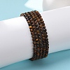 Natural Tiger Eye Round Bead Stretch Bracelets BJEW-L594-B02-2