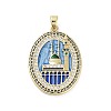 Rack Plating Brass Micro Pave Clear Cubic Zirconia Pendants KK-H474-24B-04G-1