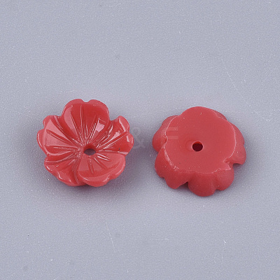 Opaque Resin Bead Caps RESI-T040-012-1