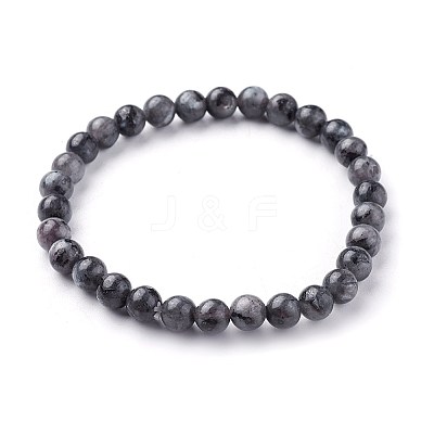 Natural Larvikite Beads Stretch Bracelets BJEW-F380-01-A14-1