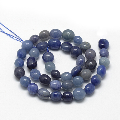 Dyed & Heated Natural Blue Aventurine Beads Strands G-R445-8x10-27-1