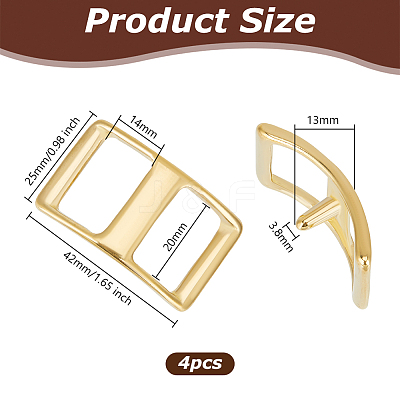 4Pcs Brass Tri-Glide Adjuster Buckles Clasps FIND-OC0003-47-1