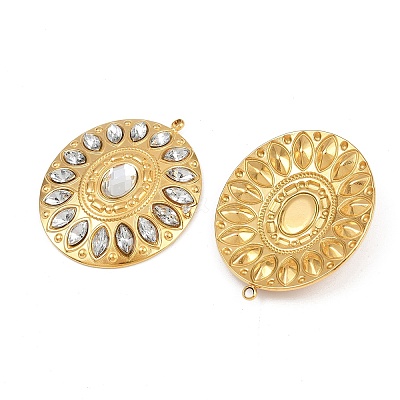 304 Stainless Steel Rhinestone Pendants STAS-I352-14G-02-1