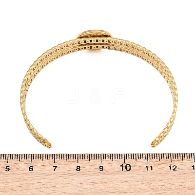 304 Stainless Steel Blank Cuff Bangle Bases with Flat Round Tray SA-CBA82C8-05A-G-1