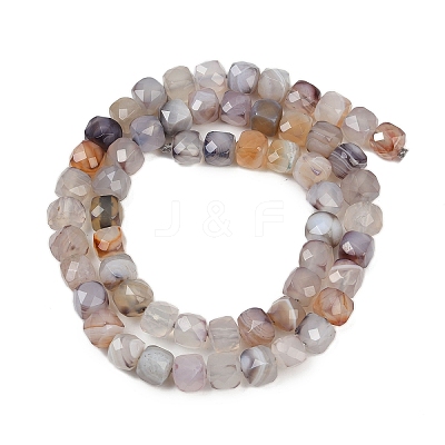 Natural Botswana Agate Beads Strands G-H078-C37-6mm-1