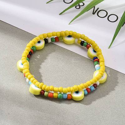 Glass Seed Beads Stretch Bracelets BJEW-JB06291-01-1