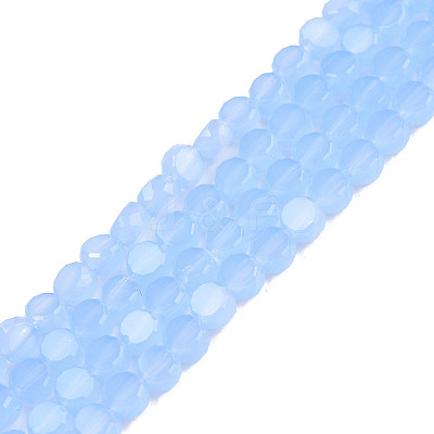 Transparent Imitation Jade Glass Beads Strands GLAA-N052-05A-B02-1