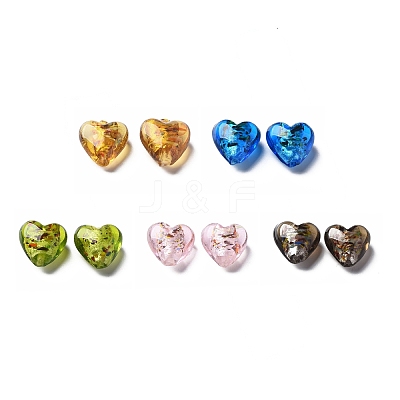 Handmade Lampwork Silver Foil Glass Beads FOIL-T005-01-M-1
