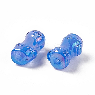 UV Plating Rainbow Iridescent Acrylic Beads PACR-M003-06E-1