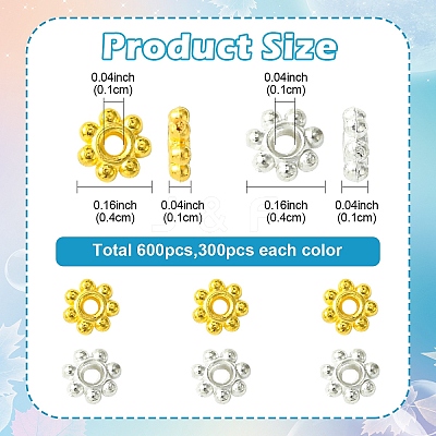 600Pcs 2 Colors CCB Plastic Bead Spacers CCB-YW0001-39A-1