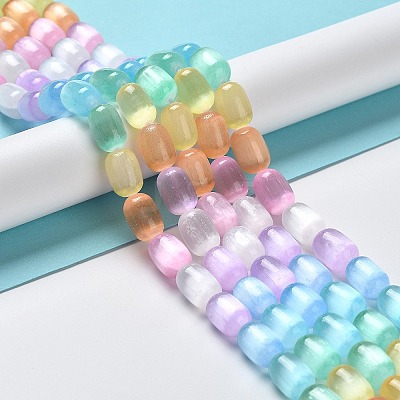 Natural Selenite Beads Strands G-F750-M-1