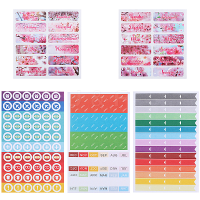6 Sets 2 Styles Rectangle Paper Self Adhesive Category Labels Stickers DIY-GF0008-49-1
