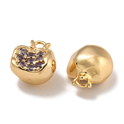 Brass Micro Pave Clear Cubic Zirconia Charms KK-U037-12G-05-1